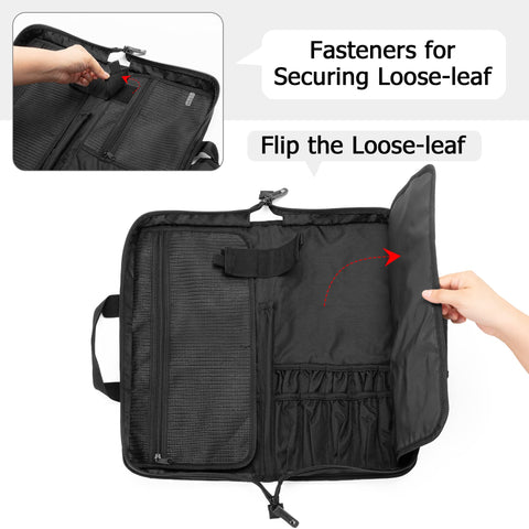 samdew knife bag right elastic slots organize small tools and utensils.