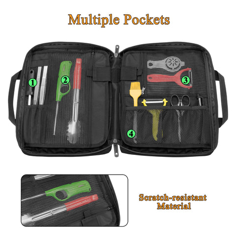 samdew knife roll with secure zipper for easy access and transport.