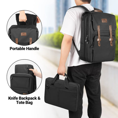 samdew Large Chef Backpack offers 23-slot tool kit organization