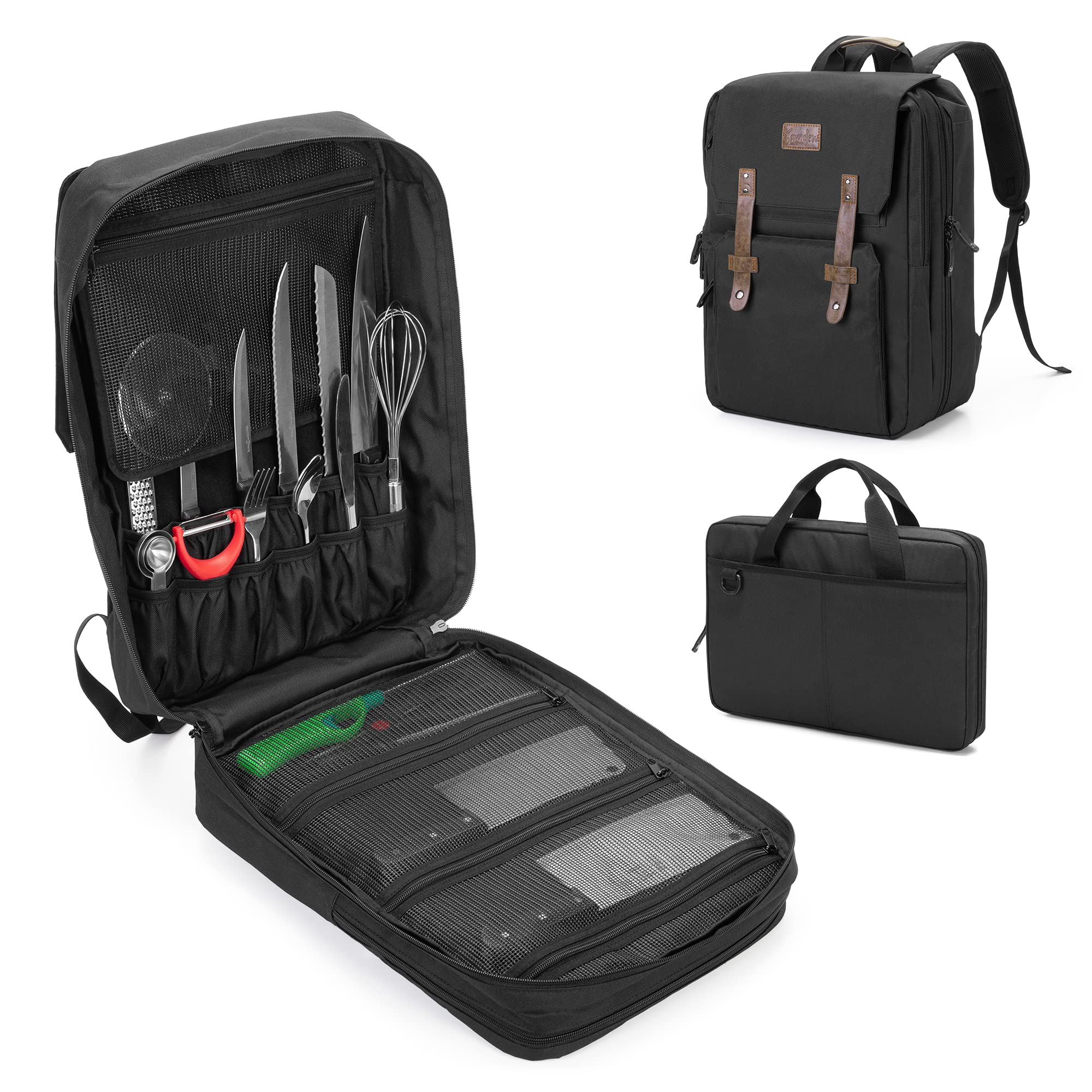 samdew Large Chef Backpack with organized knife compartment for quick access