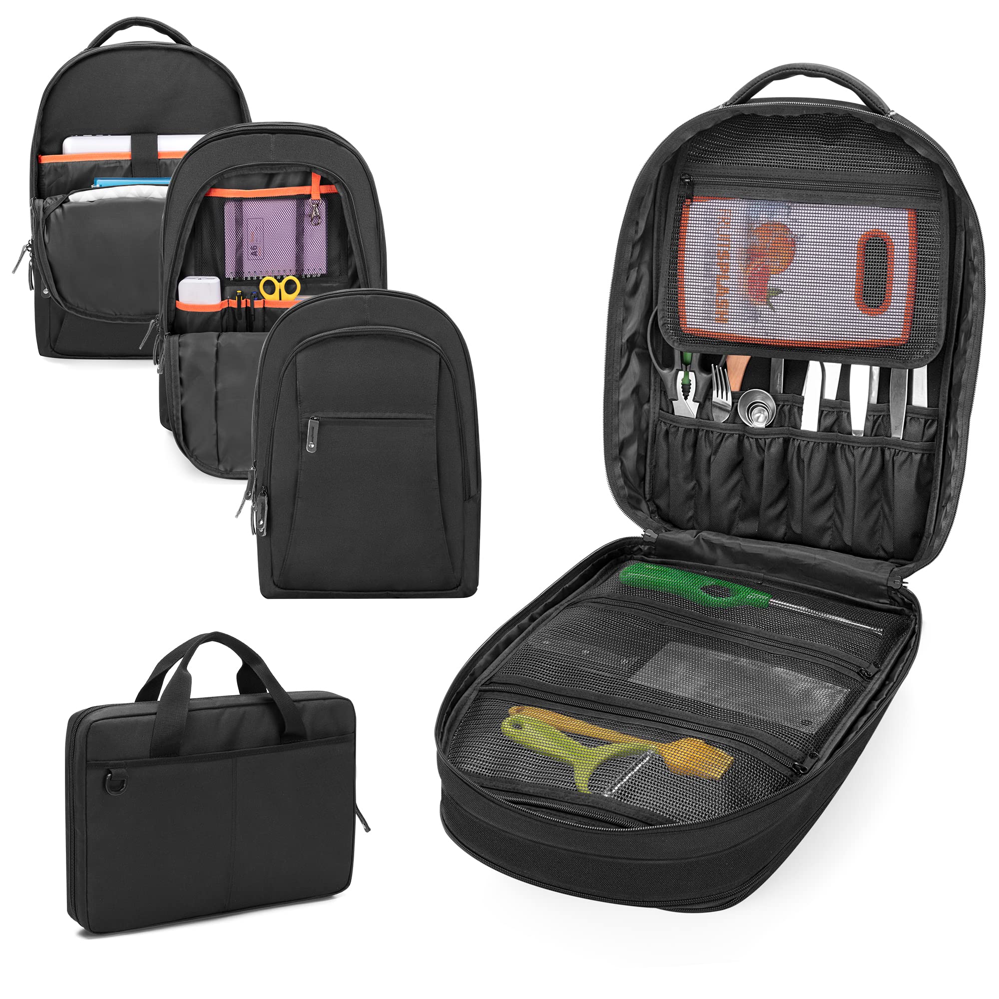 Samdew three-layer chef backpack front view for organized tool transport