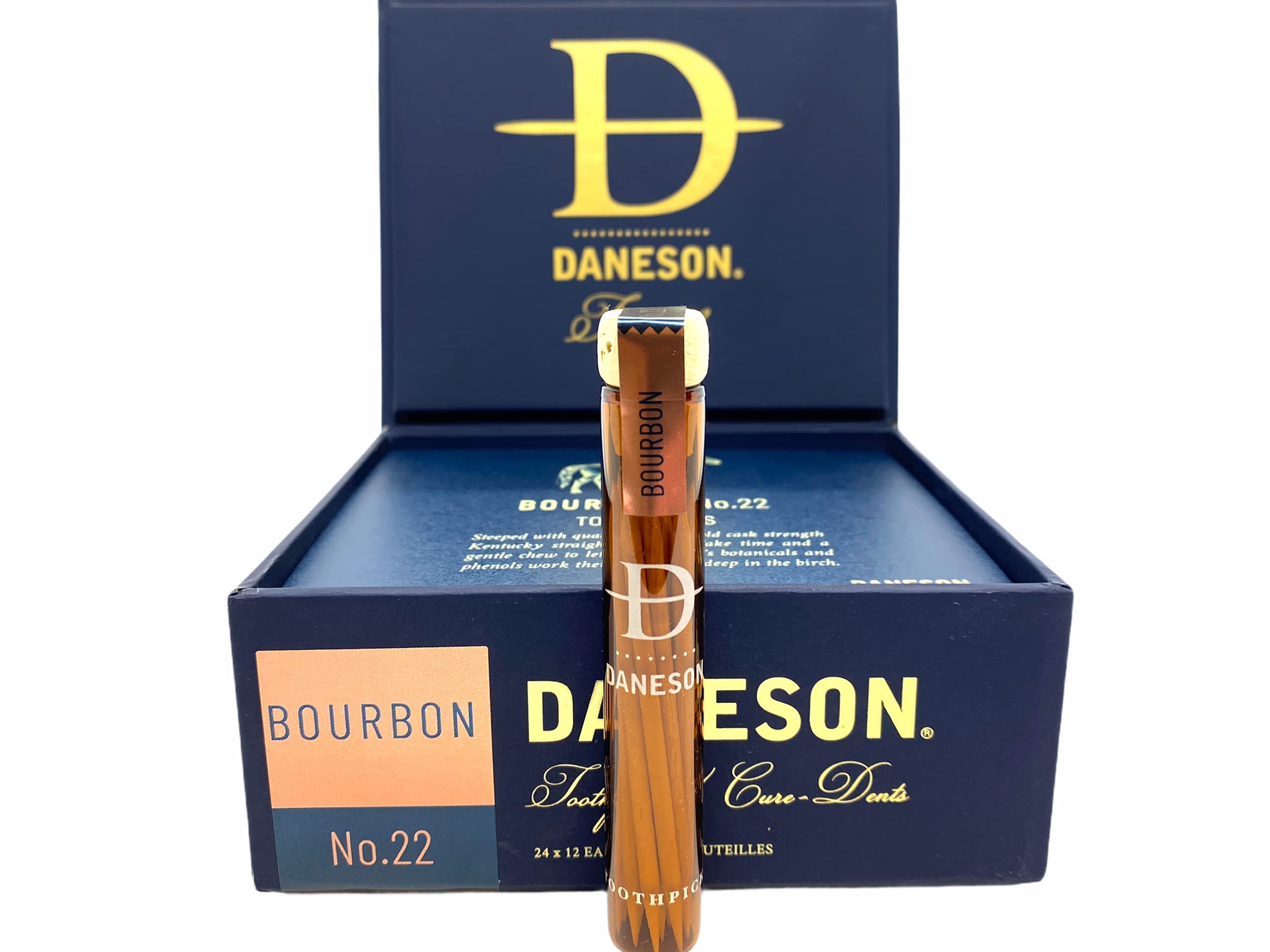 Sameriver Daneson bourbon toothpicks close-up shows Scotch-infused wood sliver flavor.