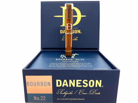 Sameriver Daneson bourbon toothpicks packaging suggests a refined men’s gift.