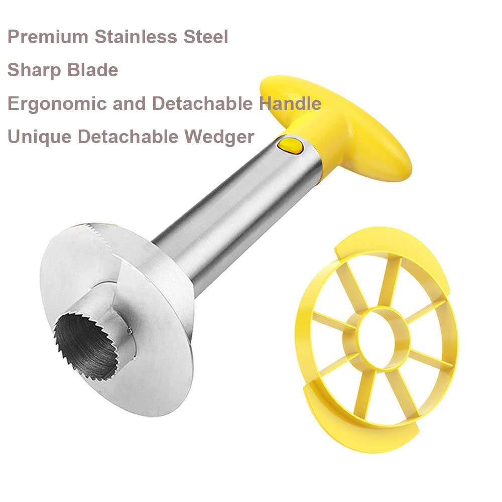 SameTech Easy Kitchen Tool core-slicer producing perfectly shaped pineapple rings.