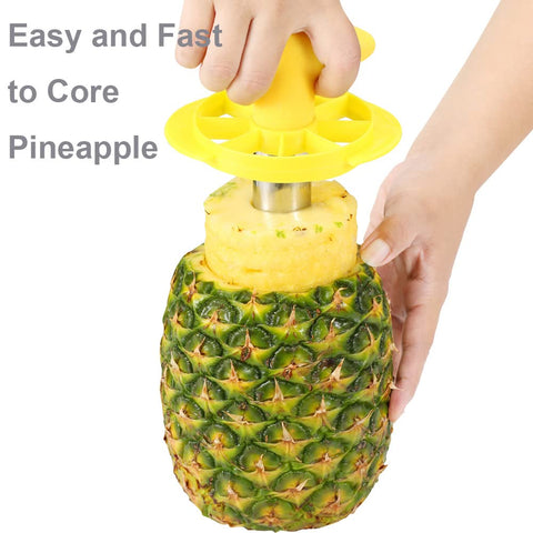 SameTech Easy Kitchen Tool detachable-wedger creating ready-to-eat pineapple chunks.