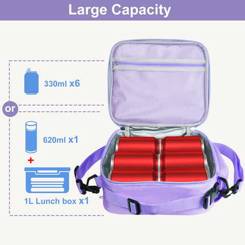 Samhe lunch bag large capacity fits boxes, fruit, and snacks.