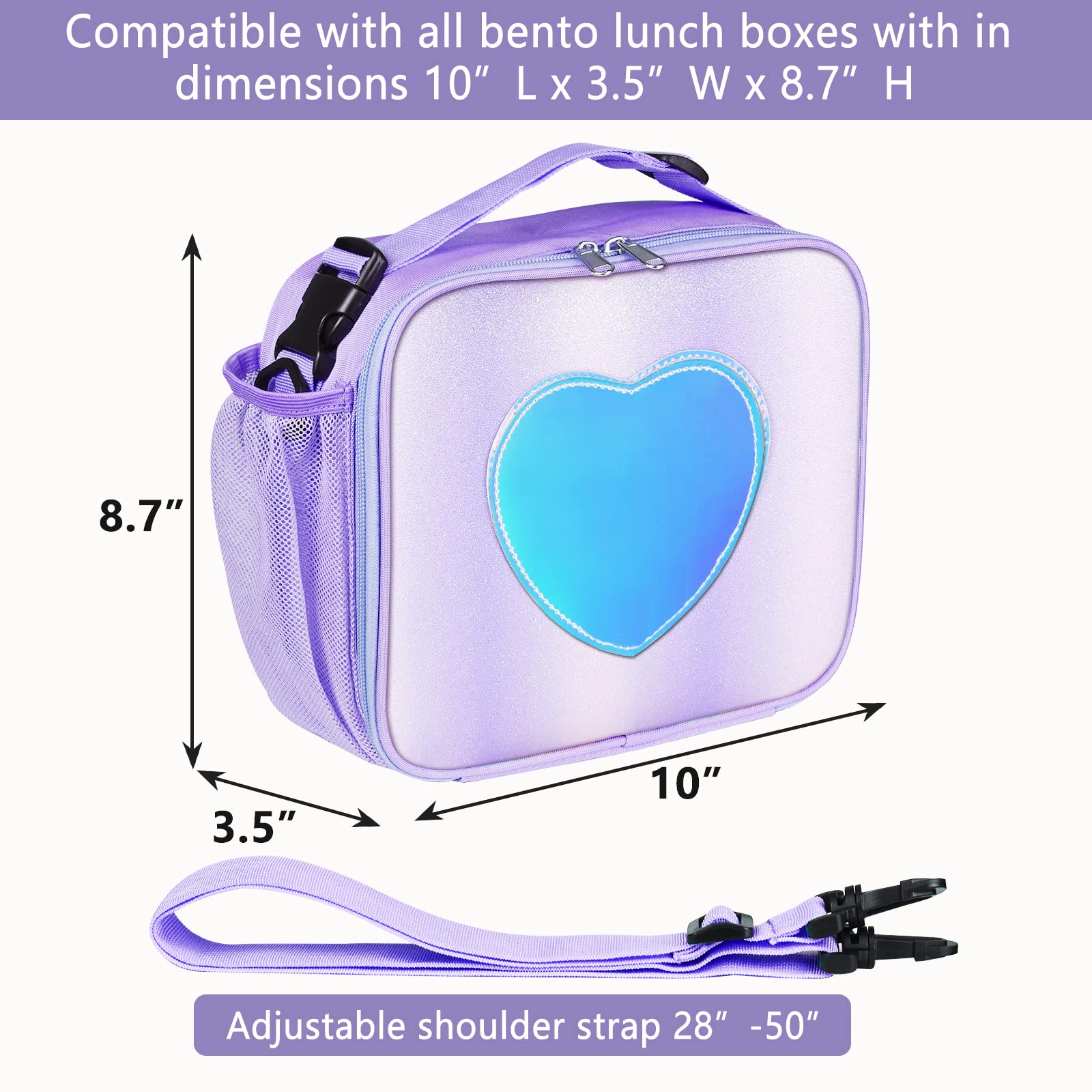 Samhe lunch bag leak-proof zipper keeps contents secure.