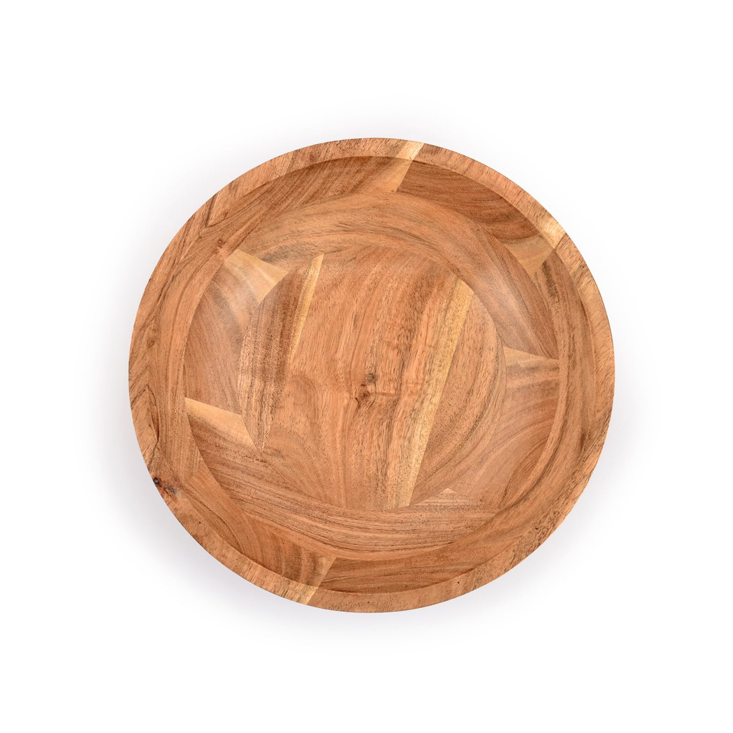 Samhita Acacia bowl closeup highlights wood grain and craftsmanship