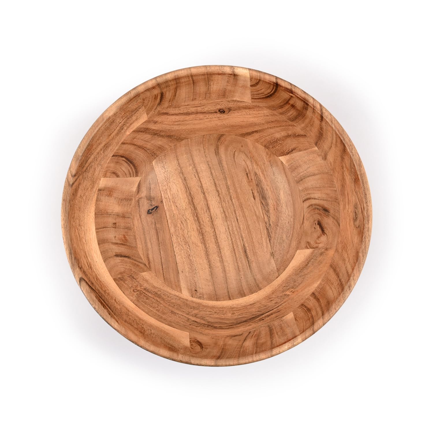 Samhita Acacia Wood Bowl close-up highlights rich grain and craftsmanship