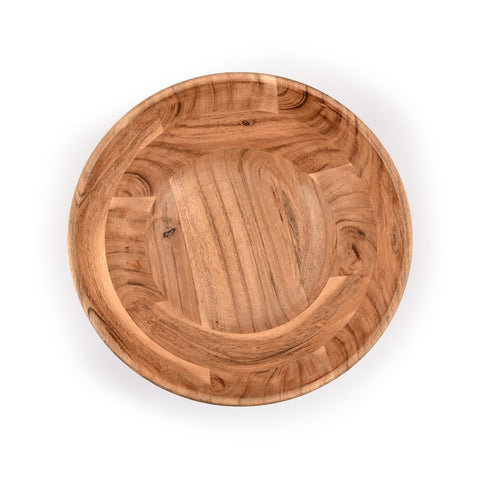 Samhita Acacia Wood Bowl close-up highlights rich grain and craftsmanship