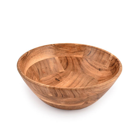 Samhita Acacia Wood Fruit Bowl top view showing natural grain for elegant serving