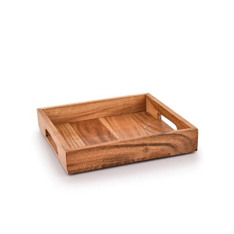 Samhita tray wood grain detail highlighting natural warmth.
