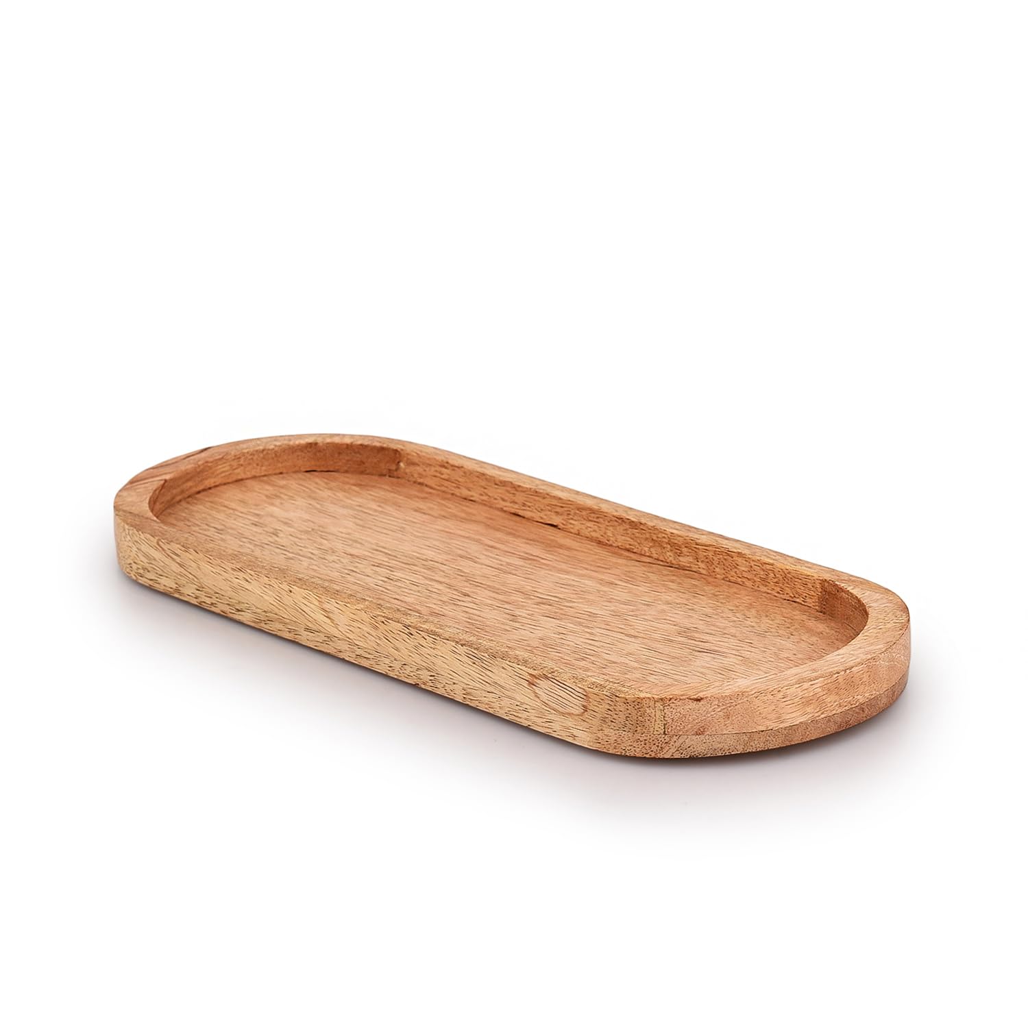 Samhita mango oval wood tray dessert platter for stylish plating.