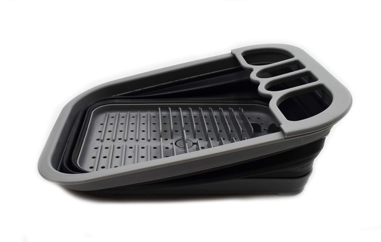 Sammart dish drying rack grey black color compact and portable