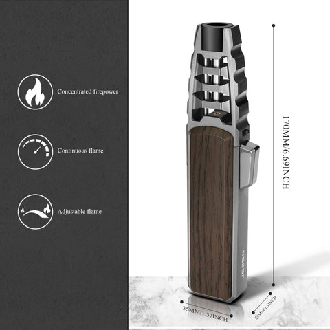 Samniu FireSaber adjustable flame dial allows customizing heat for desserts.