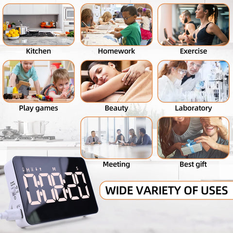 Samshow timer includes Type-C charging cable for rechargeable convenience.