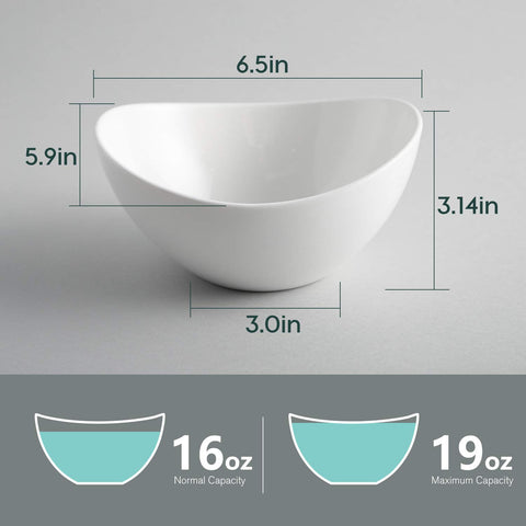 Samsle elegant curved porcelain bowls add style to any table.