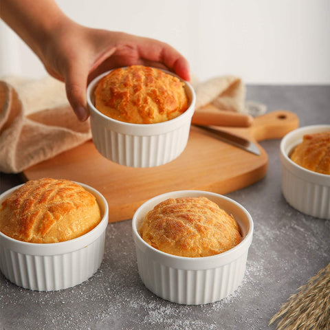 Samsle porcelain ramekins for dips and toppings, perfect portioning.