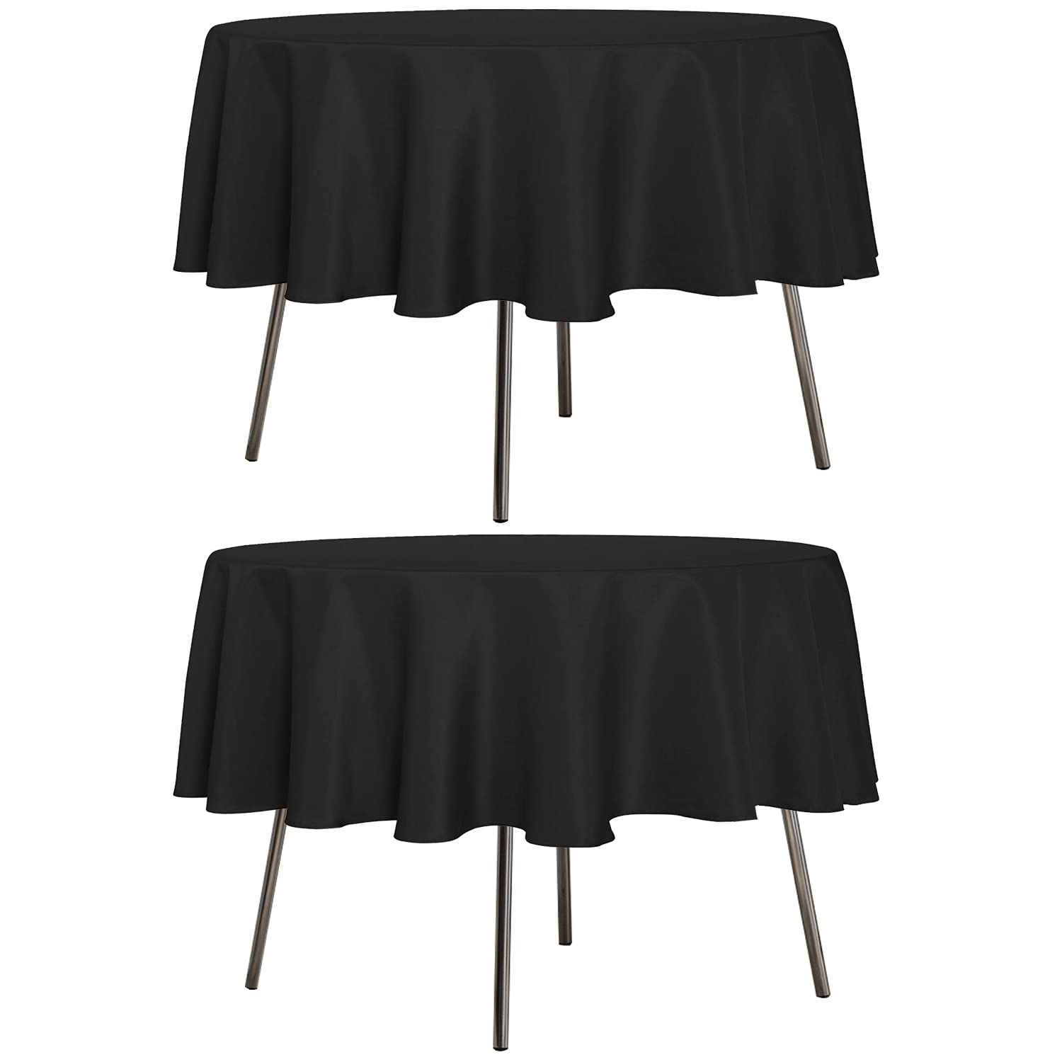 Sancua 2-pack round tablecloth, 60-inch black, protects and elevates dining surfaces