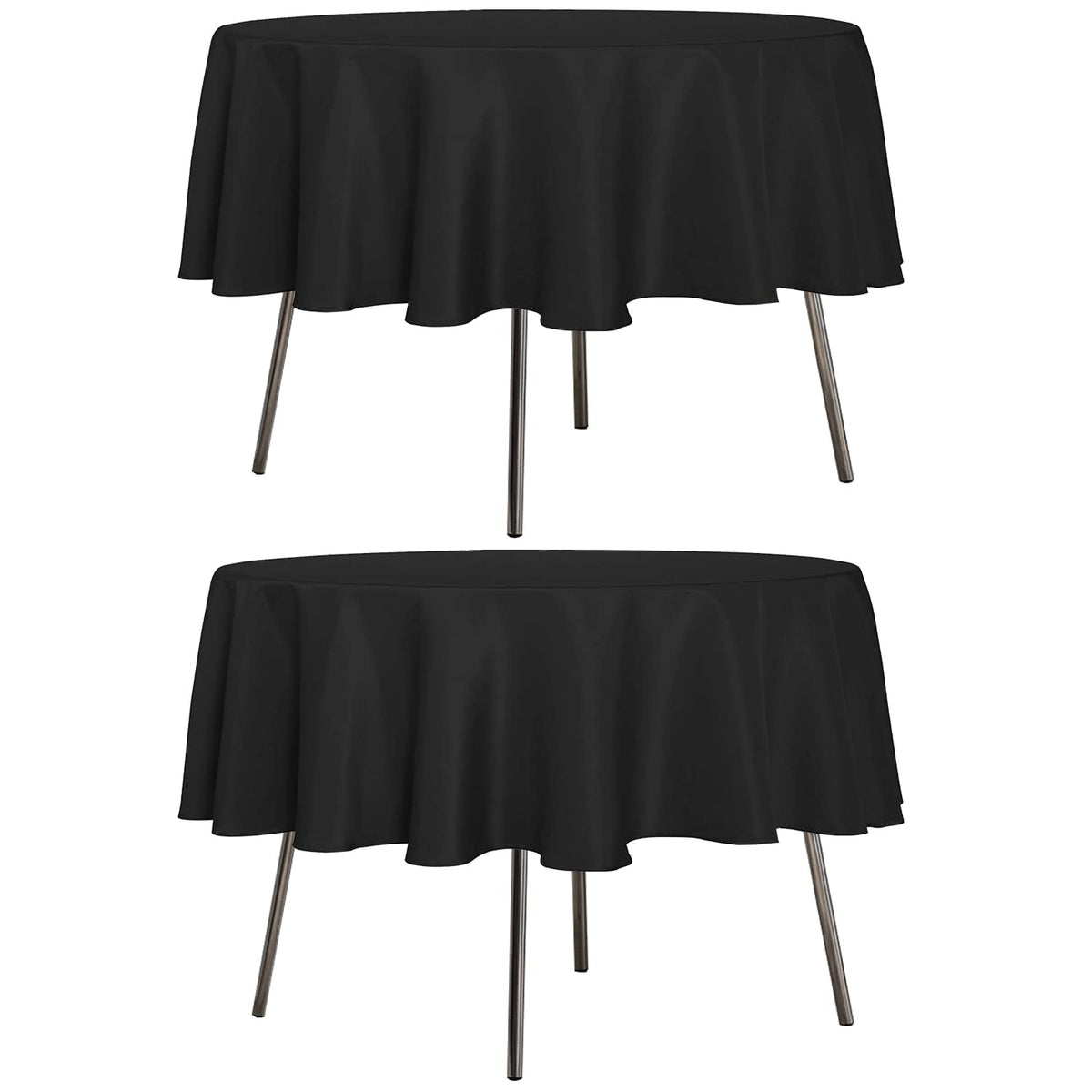 Sancua 2-pack round tablecloth, 60-inch black, protects and elevates dining surfaces