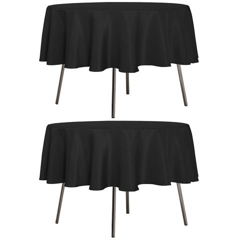 Sancua 2-pack round tablecloth, 60-inch black, protects and elevates dining surfaces