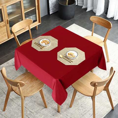 Sancua 2-pack red tablecloth close-up of wrinkle-resistant polyester texture