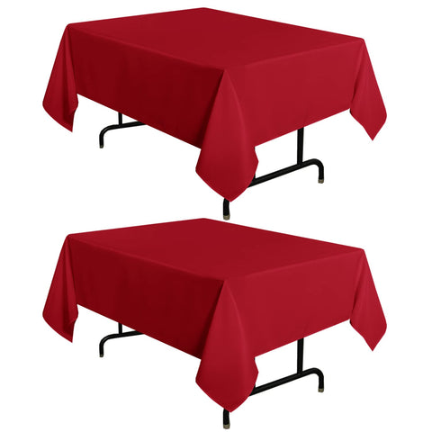 Sancua 2-pack red tablecloth on table for easy cleanup during meals