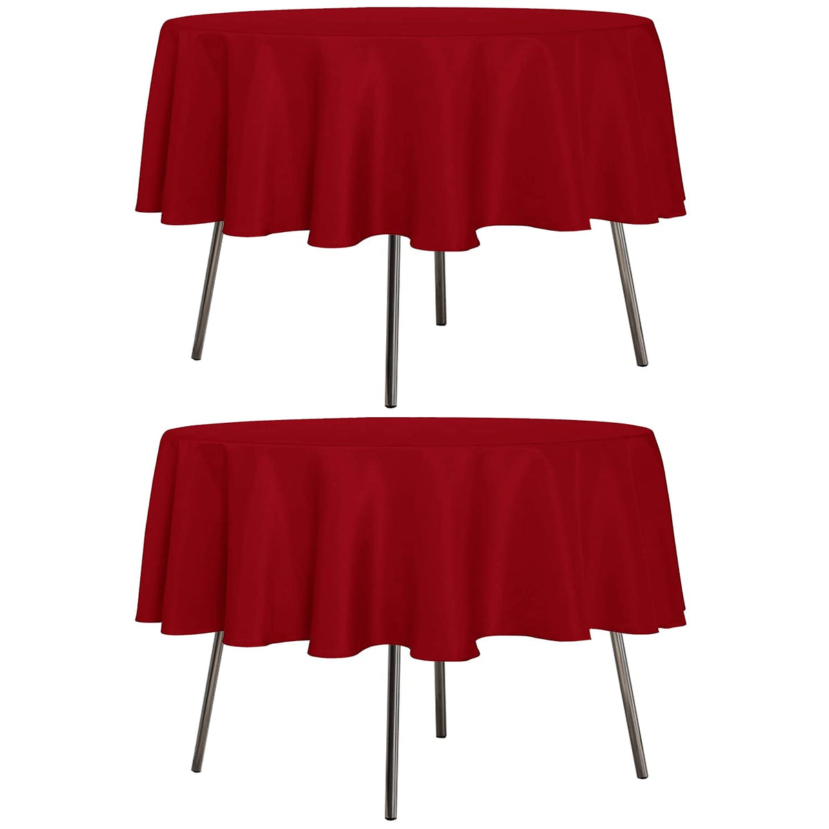 Sancua 60-inch round red tablecloth protects tables with vibrant color