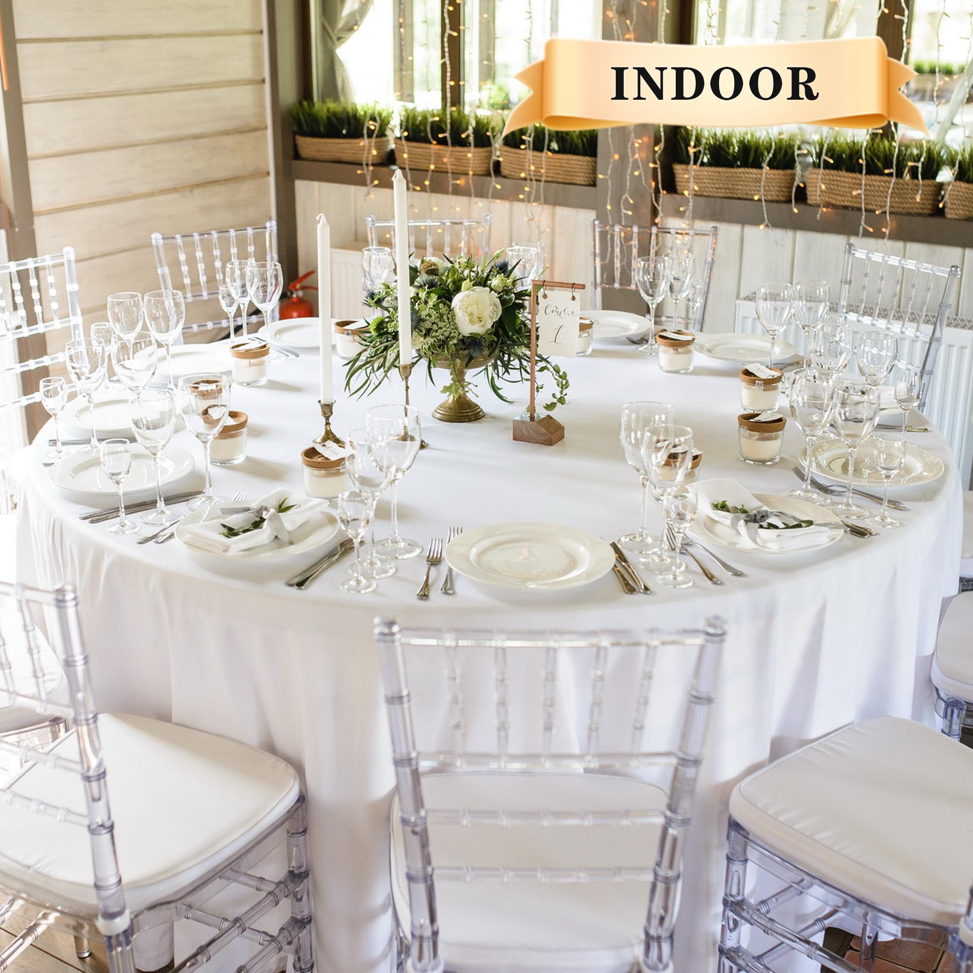 Sancua tablecloth highlights stain-resistant fabric ideal for busy meals.