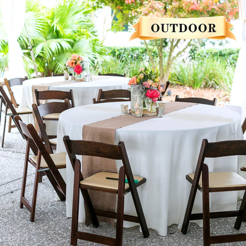 Sancua 6-pack round tablecloth shows wrinkle-resistance for neat tables.