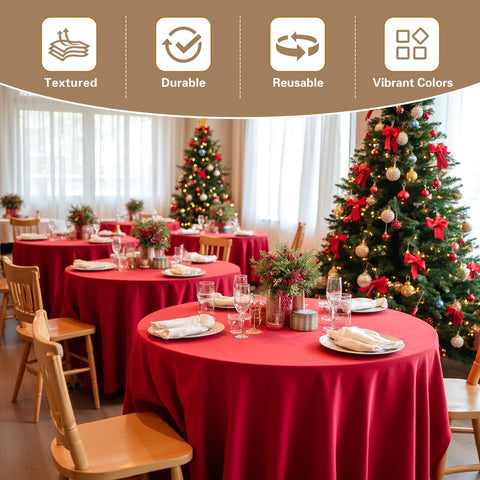 Sancua 8-pack tablecloth collection cost-effective for multi-table events.