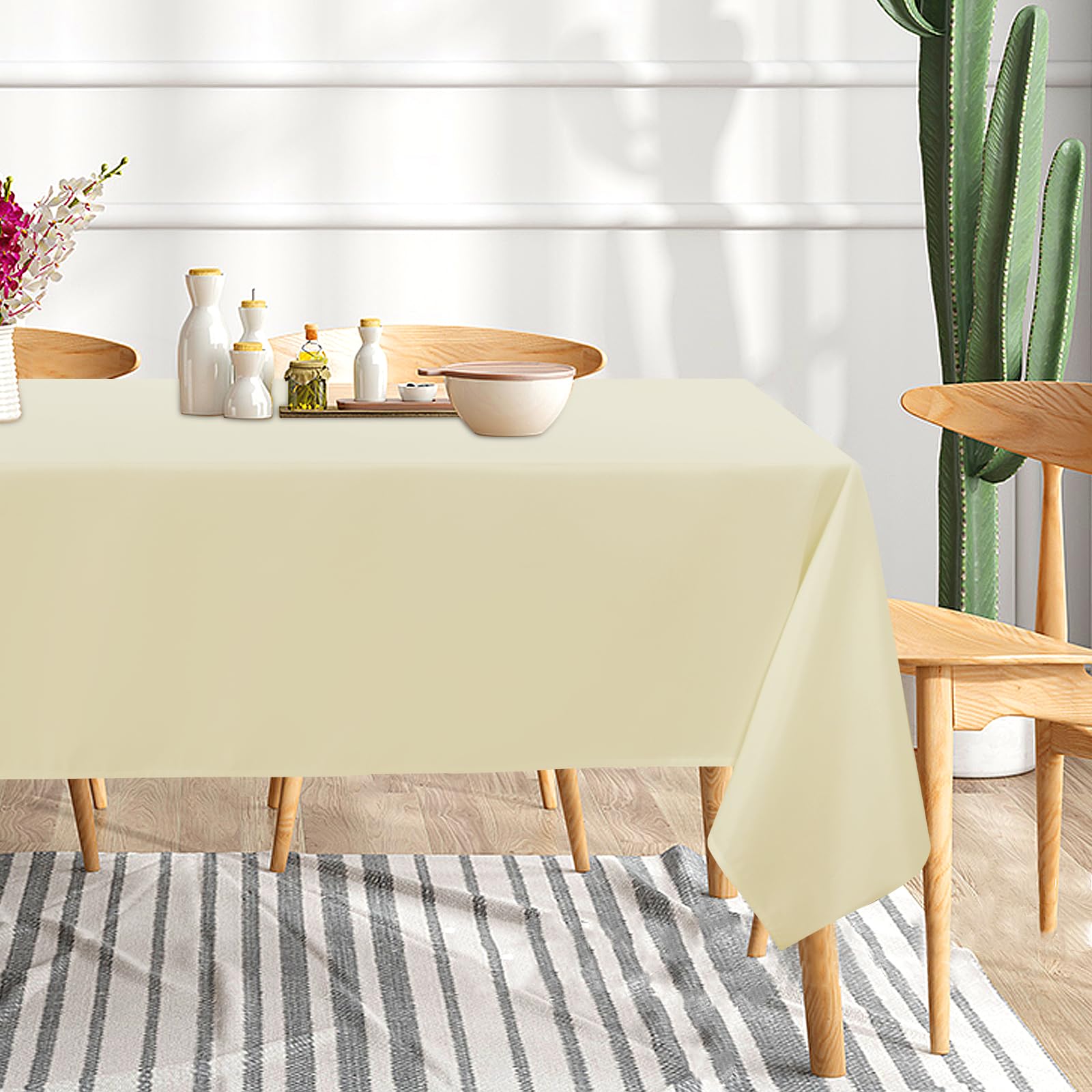 Sancua beige tablecloth 60x120 on a dining table for an elegant event