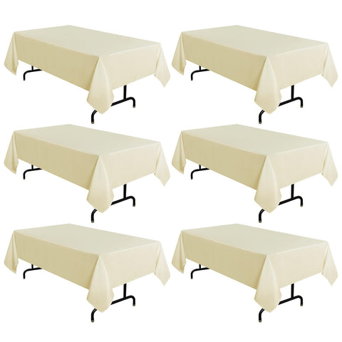 Sancua beige tablecloth 60x120 flatlay showing a clean dining backdrop
