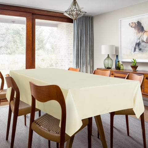 Sancua beige tablecloth dining table setup for meals with a clean look