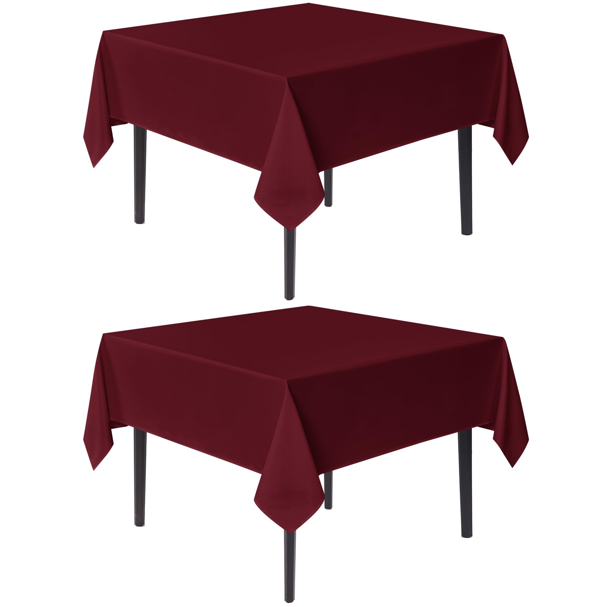 Sancua burgundy 70x70 square tablecloth 2-pack in vibrant color for elegant gatherings.