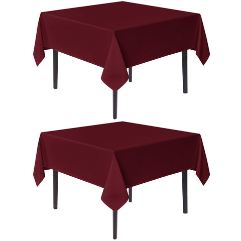 Sancua burgundy 70x70 square tablecloth 2-pack in vibrant color for elegant gatherings.