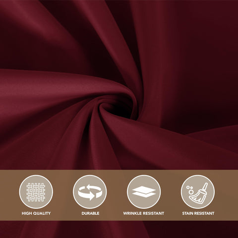 Sancua burgundy tablecloth color and finish ideal for holiday decor.