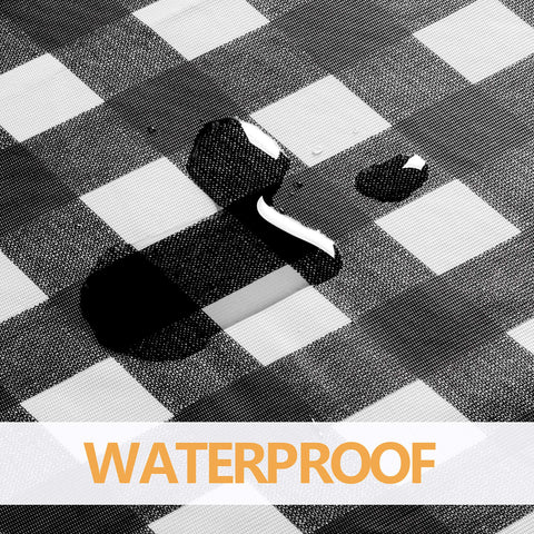 Sancua black and white checkered cloth suited for dining and buffet setups.