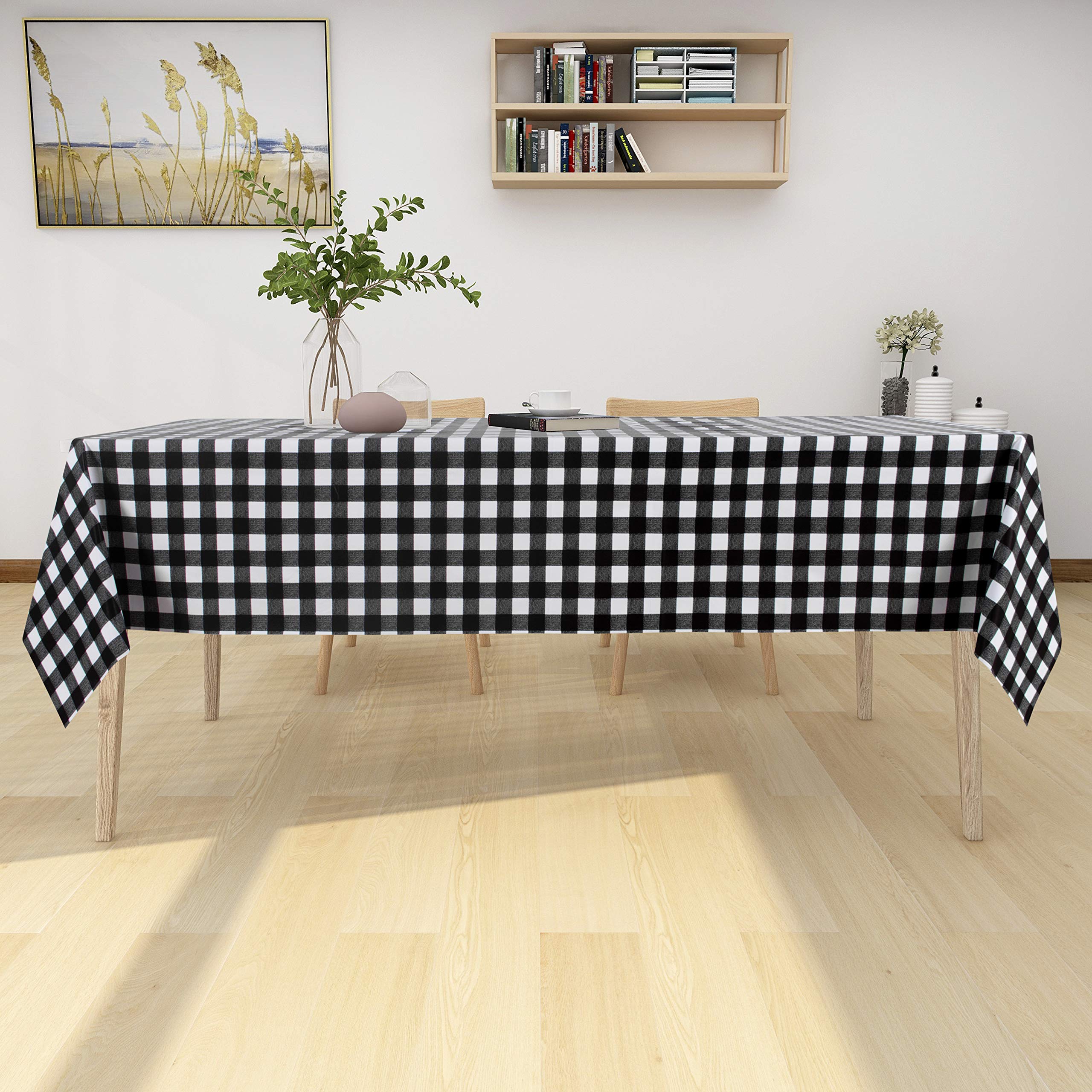Sancua waterproof tablecloth showing clean wipe-clean surface after spills.
