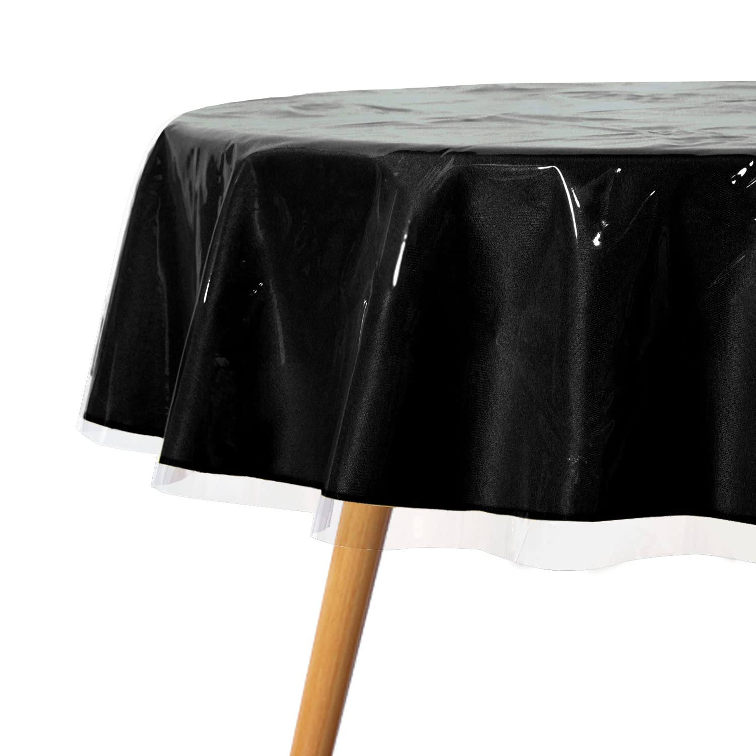 Sancua clear round tablecloth 54inch crystal-clear surface protection for dining tables