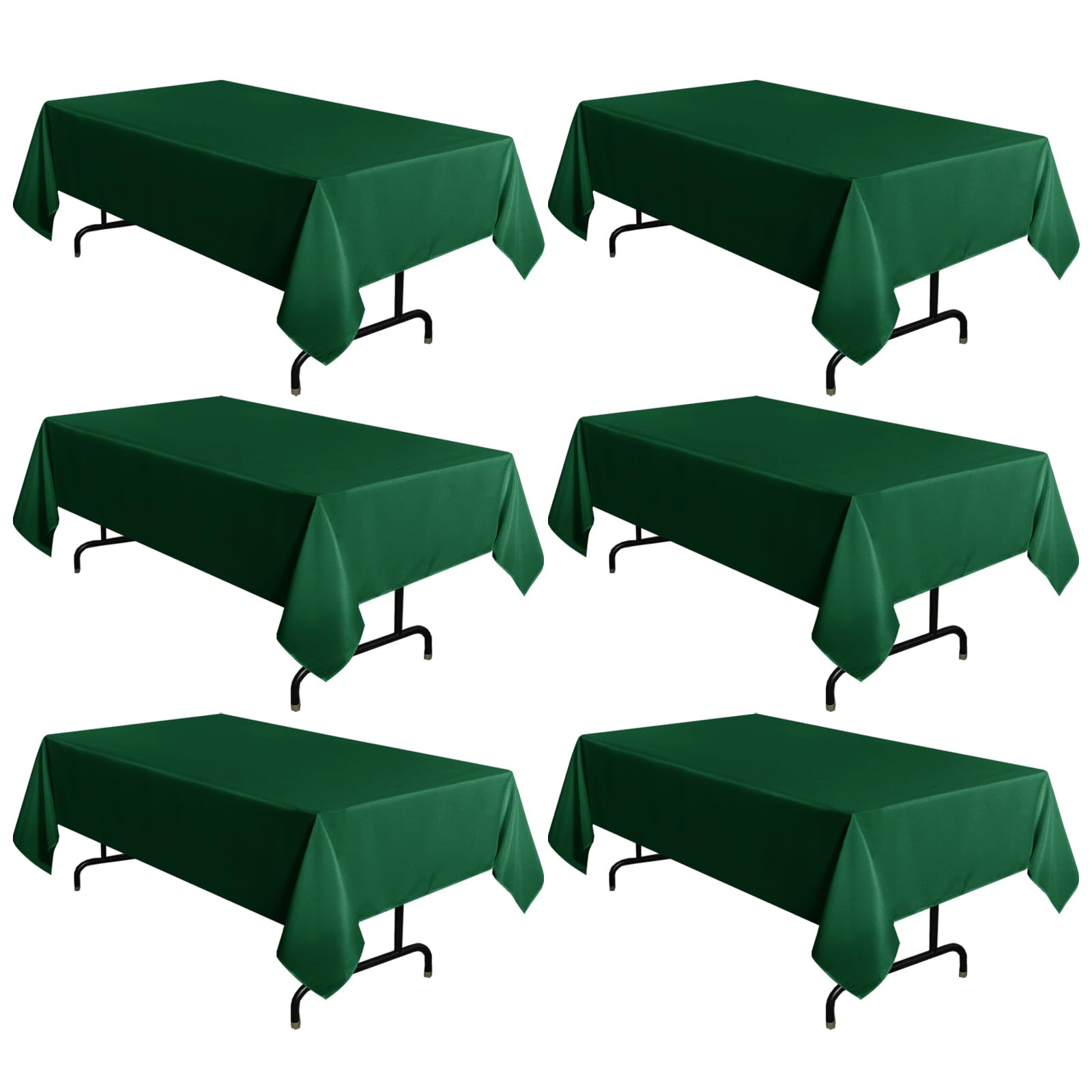 Sancua hunter green tablecloth on dining table with 15-inch drop for elegant meals