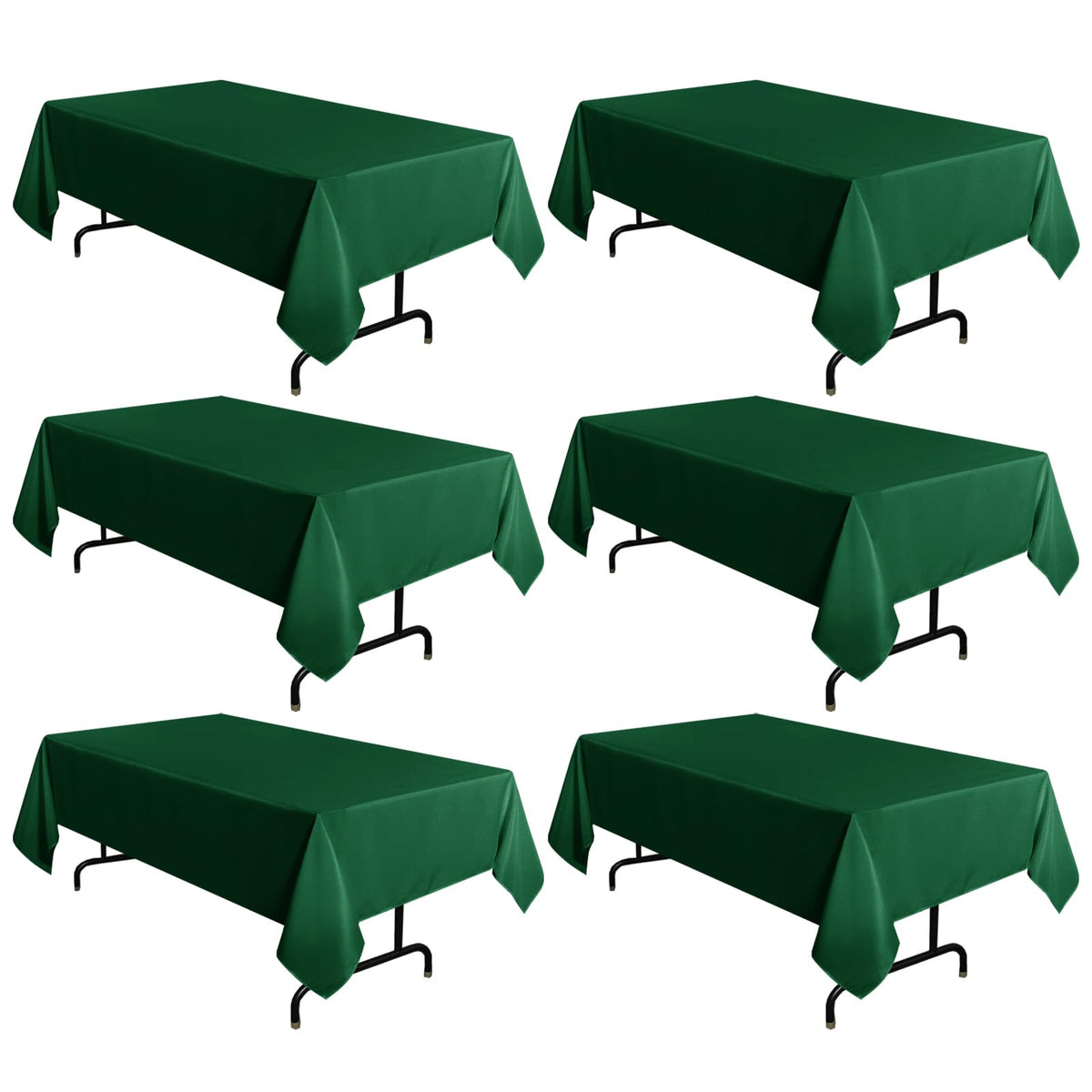 Sancua hunter green tablecloth on dining table with 15-inch drop for elegant meals