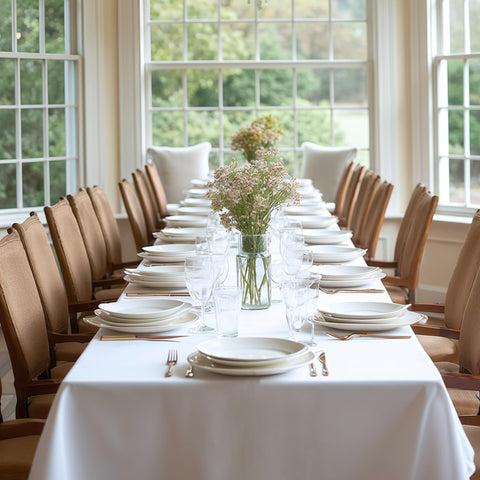 Sancua machine-washable tablecloth in a clean, ready-to-use setup.