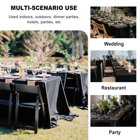Sancua multiuse-tablecloth used across dining and event setups.