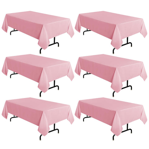 Sancua pink tablecloth 60x102 inches for 6ft tables, durable and easy to clean.