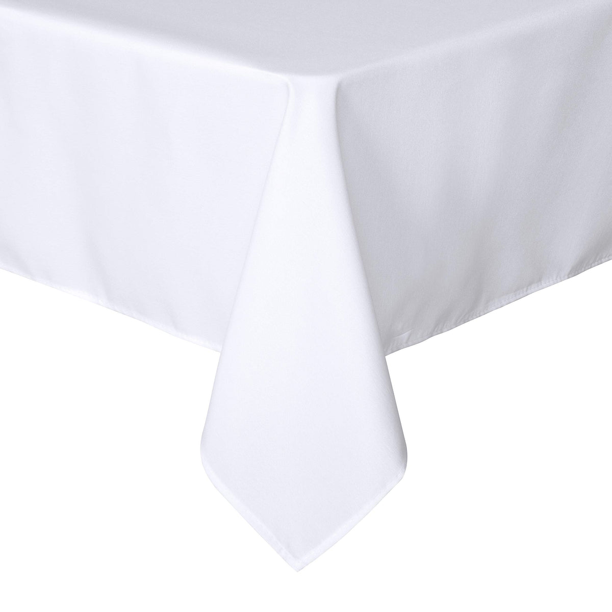 Sancua Rectangle Tablecloth in white on a 54x78 inch dining table.