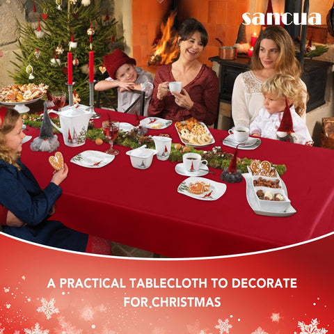 Sancua rectangle tablecloth buffet setup ready for gatherings and guests