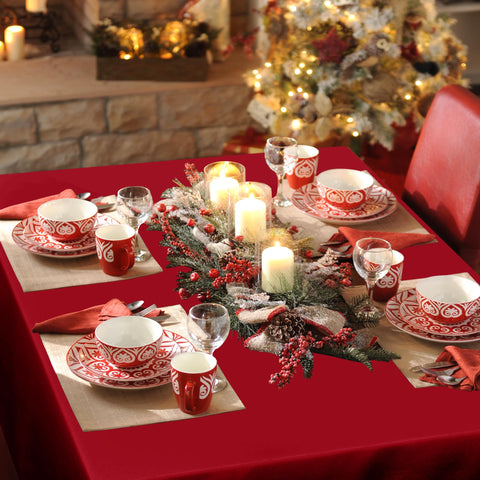 Sancua rectangle tablecloth wrinkle-free finish stays neat