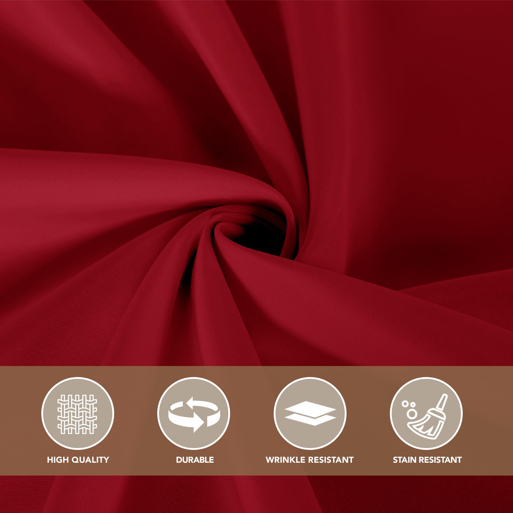Sancua red tablecloth care guide: machine washable and easy upkeep.