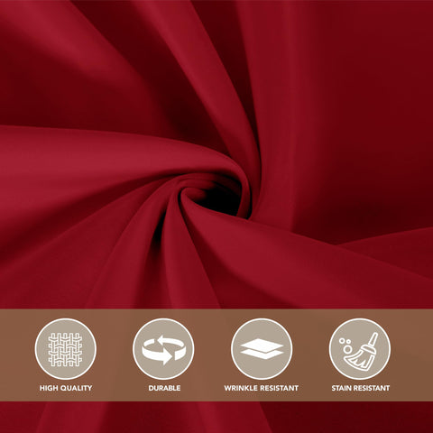 Sancua red tablecloth care guide: machine washable and easy upkeep.